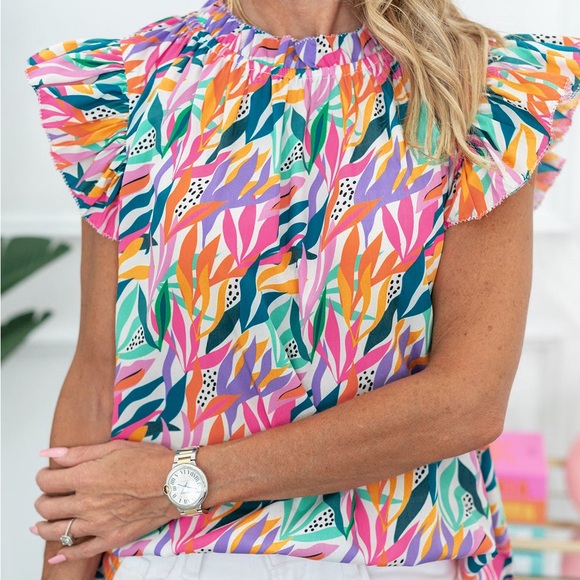 THML Tops - THML Ruffle Sleeve Top
